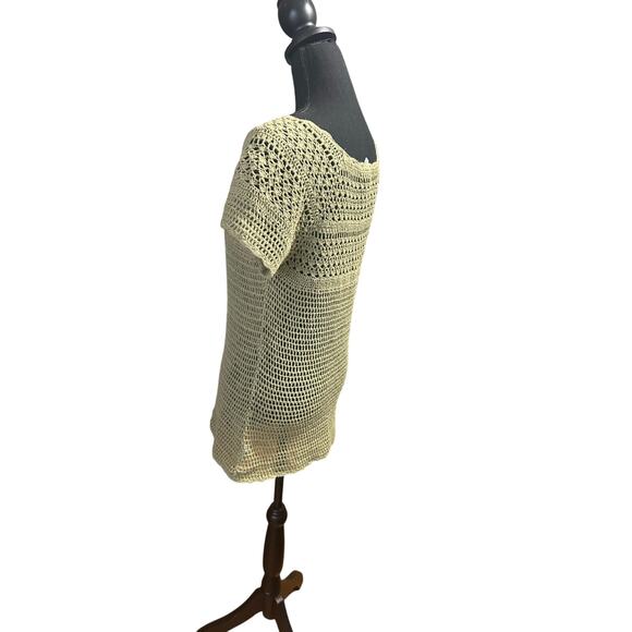 Chadwicks Green Crochet Layer Top with Scallop Hem – Boho Chic - Picture 4 of 6